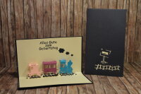 Papier 3D Geburtstagskarte "Eisenbahn"