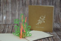 Papier 3D Karte "Blumenstrauß" gold