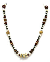 Halskette, Horn, Holz, Kokos-Perlen