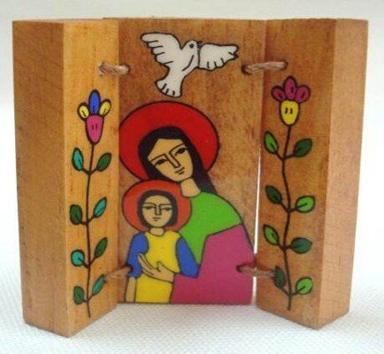 Holzbildchen "Maria & Jesus"
