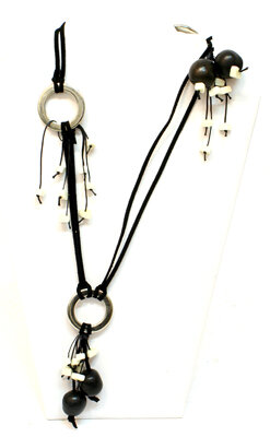 Tagua-Halskette "3 Silberringe"