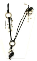 Tagua-Halskette "3 Silberringe"