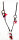 Tagua-Halskette "3 Silberringe" rosa, orange, lila, rot