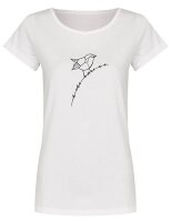 Bio-Frauen T-Shirt "BL-WHITE" Vogel