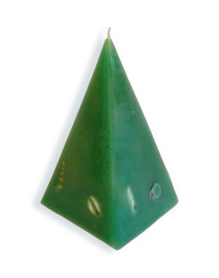 Pyramiden-Kerze, gr&uuml;n, s= 8, h= 13
