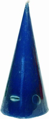 Kegel-Kerze, blau, d= 6, h= 11cm