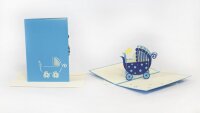 Papier 3D-Karte "Baby" blau