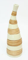 Keramik-Vase,"Flasche" umflochten, weiß