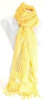 Viskose-Schal uni "Streifen" gelb