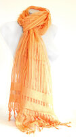 Viskose-Schal uni "Streifen" orange