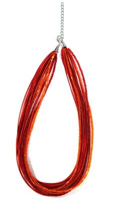 Halskette "Queen" orange-rot