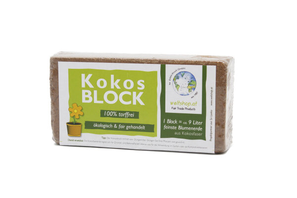 Kokos-Block, Blumenerde 22x12x5 - 9Liter