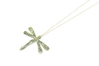 Halskette "Libelle" Messing grün