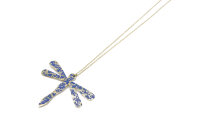 Halskette "Libelle" Messing blau