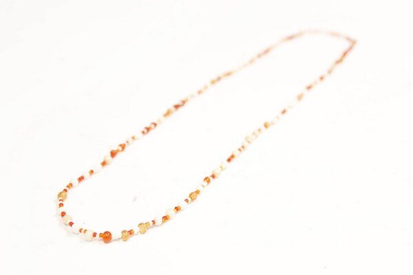 Halskette Glas orange/rot/wei&szlig;