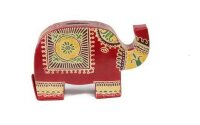 Leder-Sparkasse Elefant groß rot