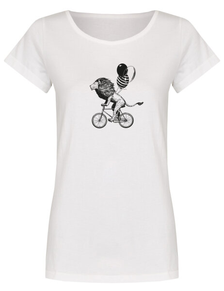 Bio-Frauen T-Shirt "BL-WHITE" Löwe