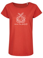 Bio-Frauen T-Shirt "BL-Rot" Pflanze